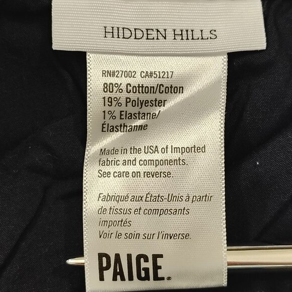 Paige Dark Wash Flared Denim Jeans Womens Size 29 Hidden Hills Stretch USA Made - Picture 8 of 16